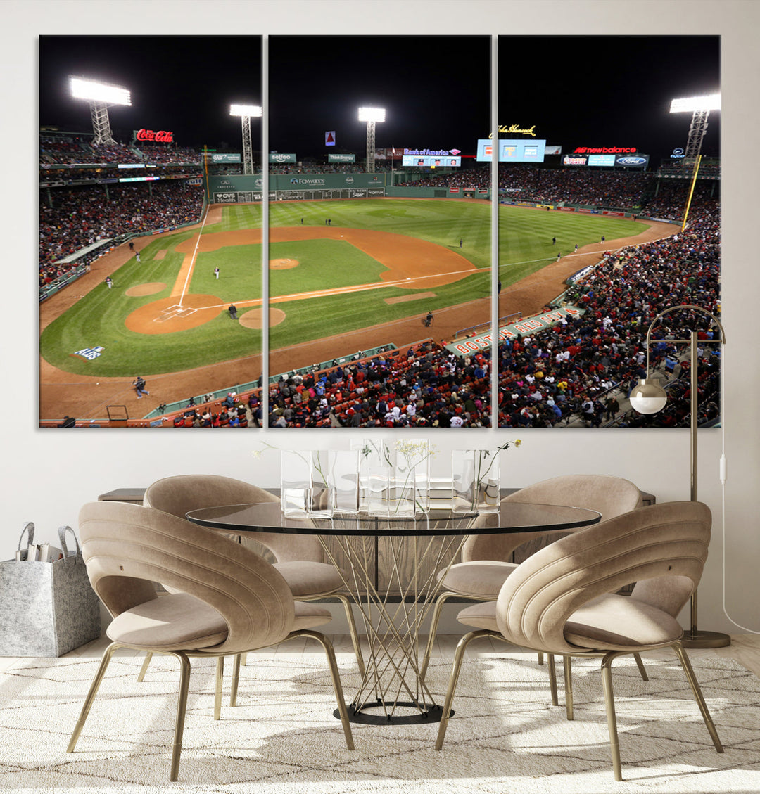 Fenway Park Boston Red Sox Baseball Stadium Wall Art Canvas Print for Gift Baseball Lover MLB Wall Art College Dorm Wall Decor Baseball Gift