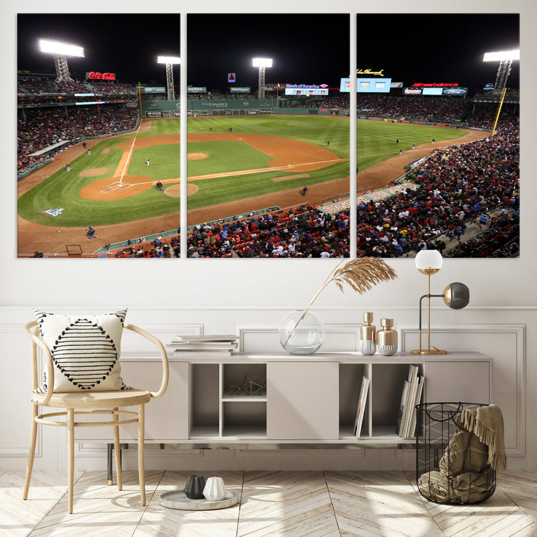 Fenway Park Boston Red Sox Baseball Stadium Wall Art Canvas Print for Gift Baseball Lover MLB Wall Art College Dorm Wall Decor Baseball Gift