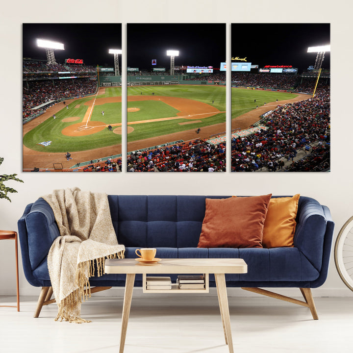 Fenway Park Boston Red Sox Baseball Stadium Wall Art Canvas Print for Gift Baseball Lover MLB Wall Art College Dorm Wall Decor Baseball Gift