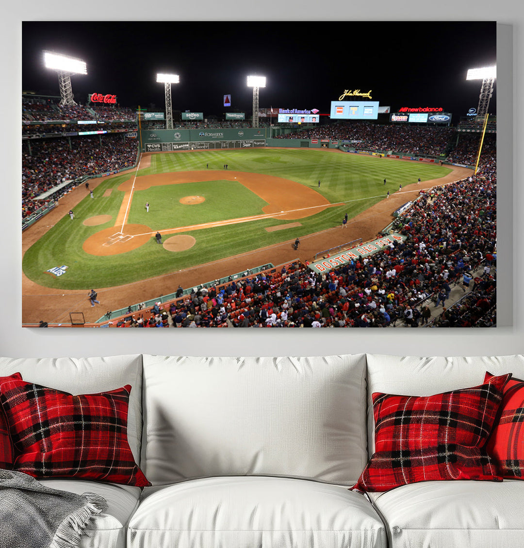 Fenway Park Boston Red Sox Baseball Stadium Wall Art Canvas Print for Gift Baseball Lover MLB Wall Art College Dorm Wall Decor Baseball Gift