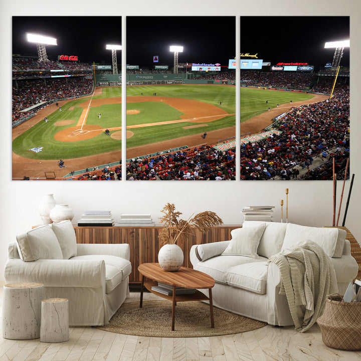 Fenway Park Boston Red Sox Baseball Stadium Wall Art Canvas Print for Gift Baseball Lover MLB Wall Art College Dorm Wall Decor Baseball Gift