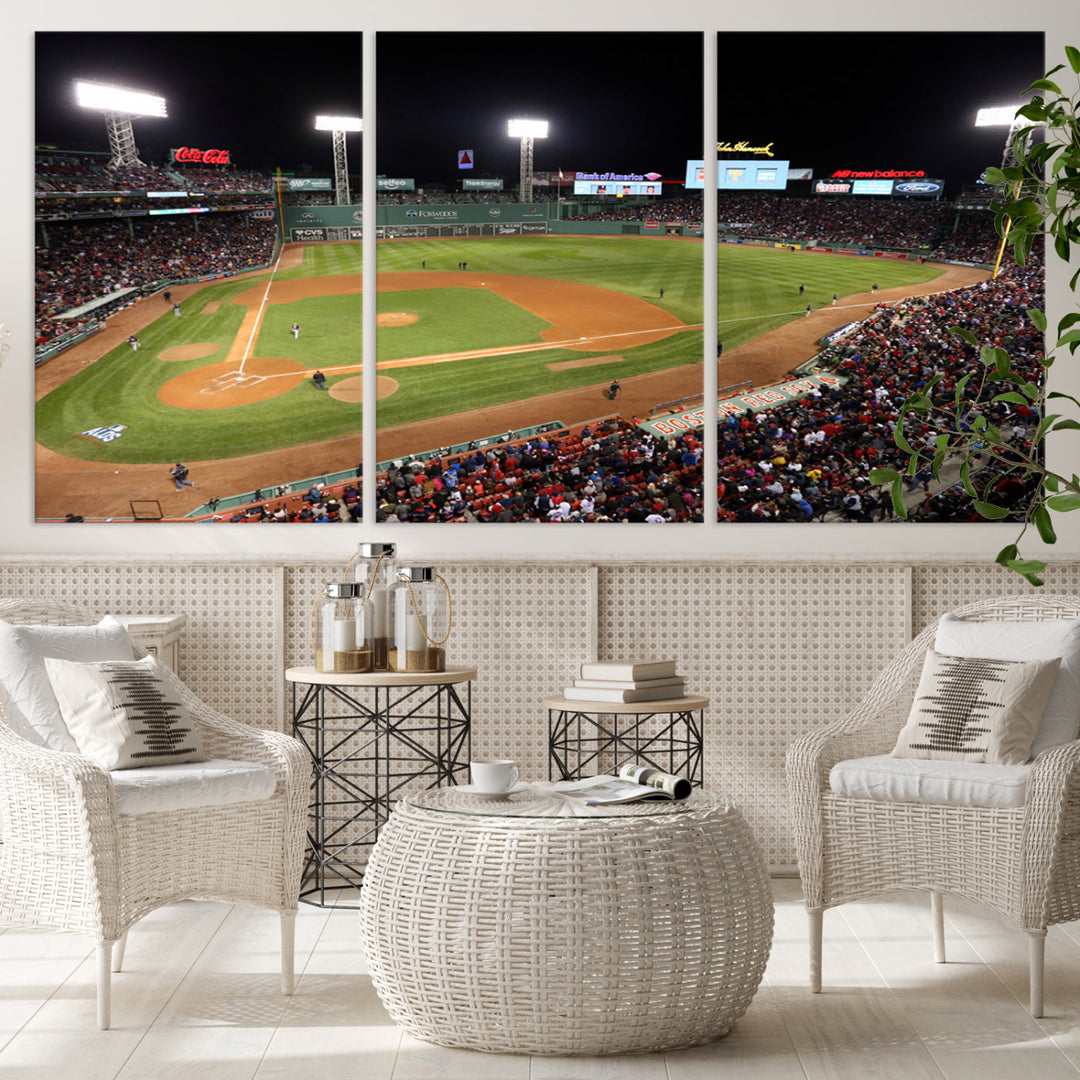 Fenway Park Boston Red Sox Baseball Stadium Wall Art Canvas Print for Gift Baseball Lover MLB Wall Art College Dorm Wall Decor Baseball Gift