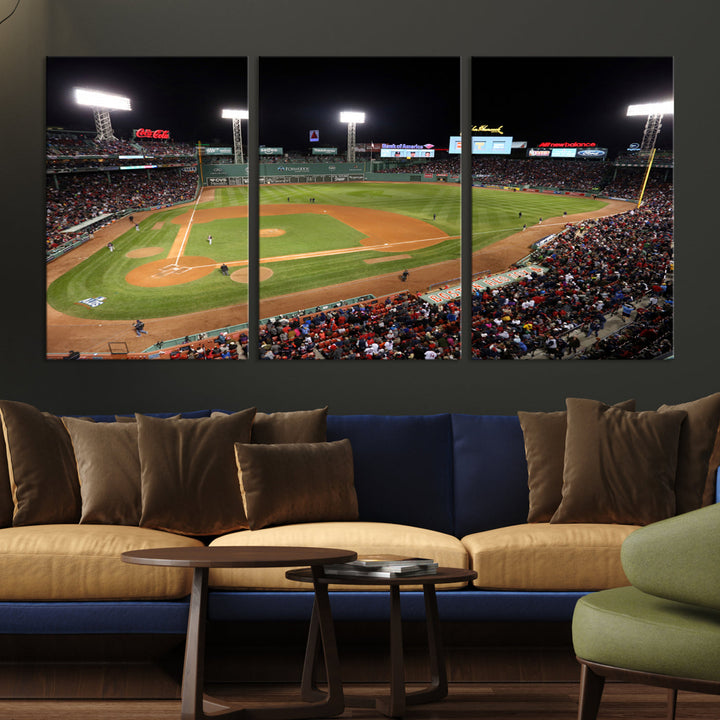 Fenway Park Boston Red Sox Baseball Stadium Wall Art Canvas Print for Gift Baseball Lover MLB Wall Art College Dorm Wall Decor Baseball Gift