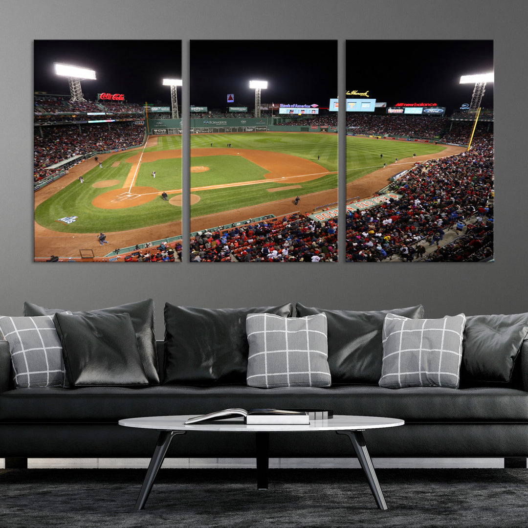 Fenway Park Boston Red Sox Baseball Stadium Wall Art Canvas Print for Gift Baseball Lover MLB Wall Art College Dorm Wall Decor Baseball Gift