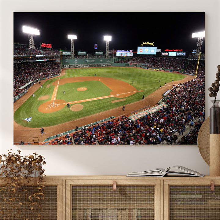 Fenway Park Boston Red Sox Baseball Stadium Wall Art Canvas Print for Gift Baseball Lover MLB Wall Art College Dorm Wall Decor Baseball Gift