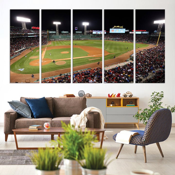 Fenway Park Boston Red Sox Baseball Stadium Wall Art Canvas Print for Gift Baseball Lover MLB Wall Art College Dorm Wall Decor Baseball Gift