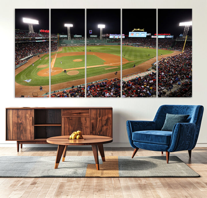 Fenway Park Boston Red Sox Baseball Stadium Wall Art Canvas Print for Gift Baseball Lover MLB Wall Art College Dorm Wall Decor Baseball Gift