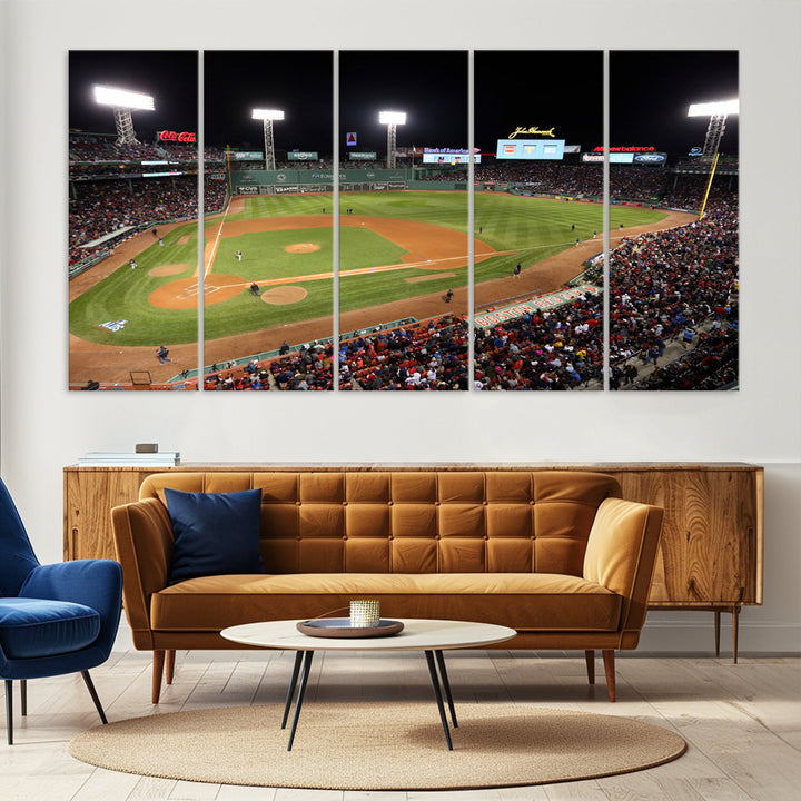 Fenway Park Boston Red Sox Baseball Stadium Wall Art Canvas Print for Gift Baseball Lover MLB Wall Art College Dorm Wall Decor Baseball Gift