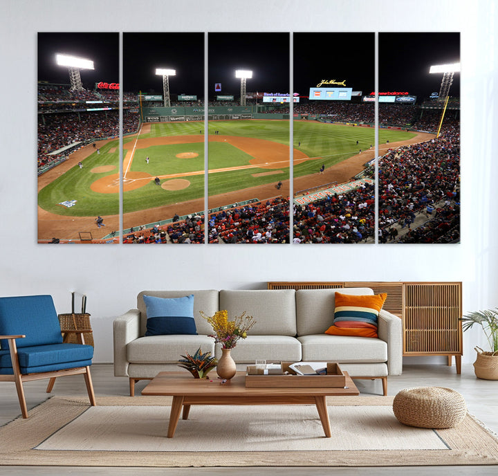 Fenway Park Boston Red Sox Baseball Stadium Wall Art Canvas Print for Gift Baseball Lover MLB Wall Art College Dorm Wall Decor Baseball Gift