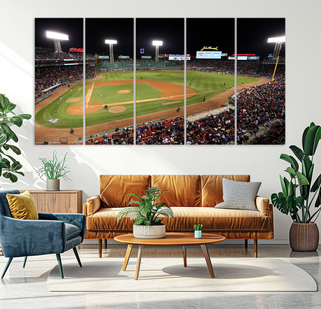 Fenway Park Boston Red Sox Baseball Stadium Wall Art Canvas Print for Gift Baseball Lover MLB Wall Art College Dorm Wall Decor Baseball Gift