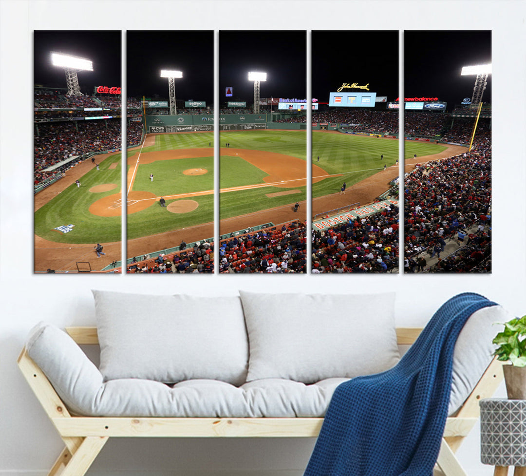 Fenway Park Boston Red Sox Baseball Stadium Wall Art Canvas Print for Gift Baseball Lover MLB Wall Art College Dorm Wall Decor Baseball Gift