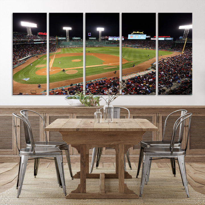 Fenway Park Boston Red Sox Baseball Stadium Wall Art Canvas Print for Gift Baseball Lover MLB Wall Art College Dorm Wall Decor Baseball Gift