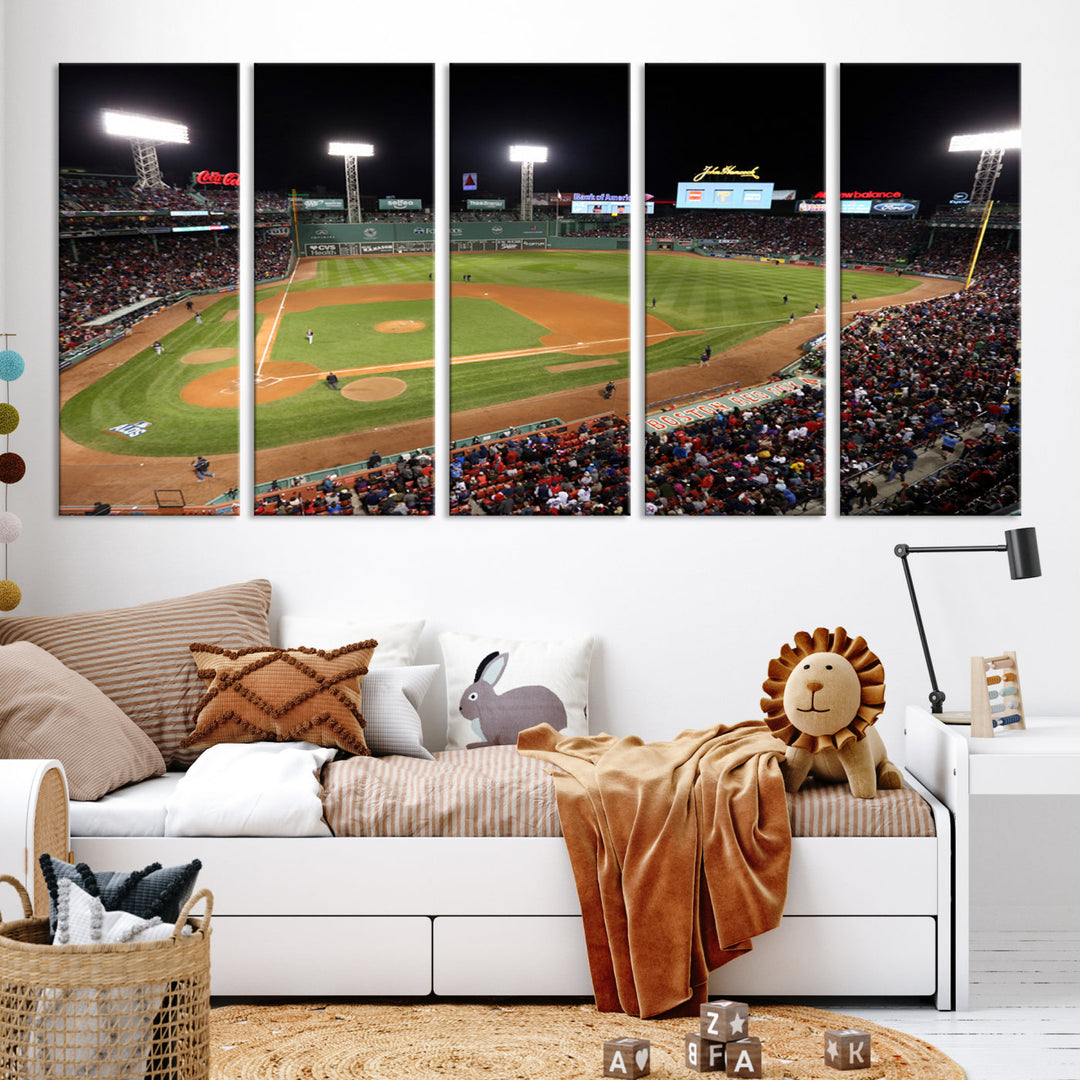 Fenway Park Boston Red Sox Baseball Stadium Wall Art Canvas Print for Gift Baseball Lover MLB Wall Art College Dorm Wall Decor Baseball Gift