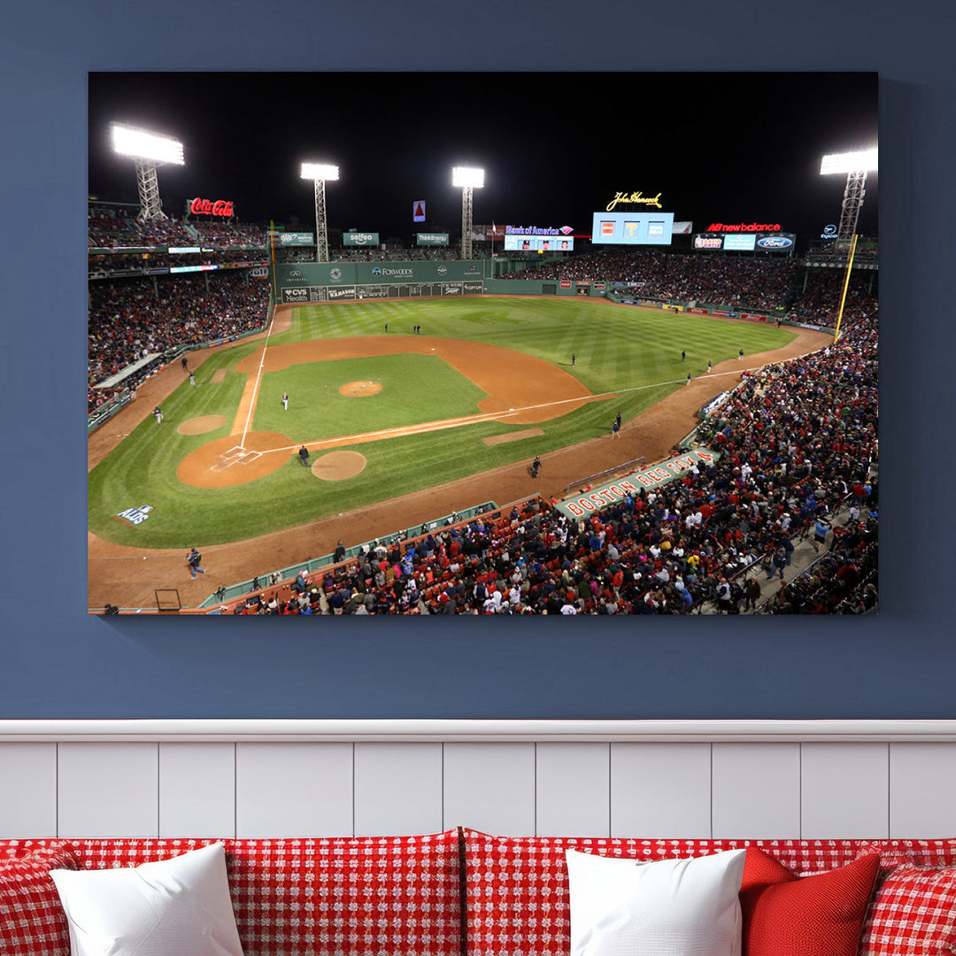 Fenway Park Boston Red Sox Baseball Stadium Wall Art Canvas Print for Gift Baseball Lover MLB Wall Art College Dorm Wall Decor Baseball Gift