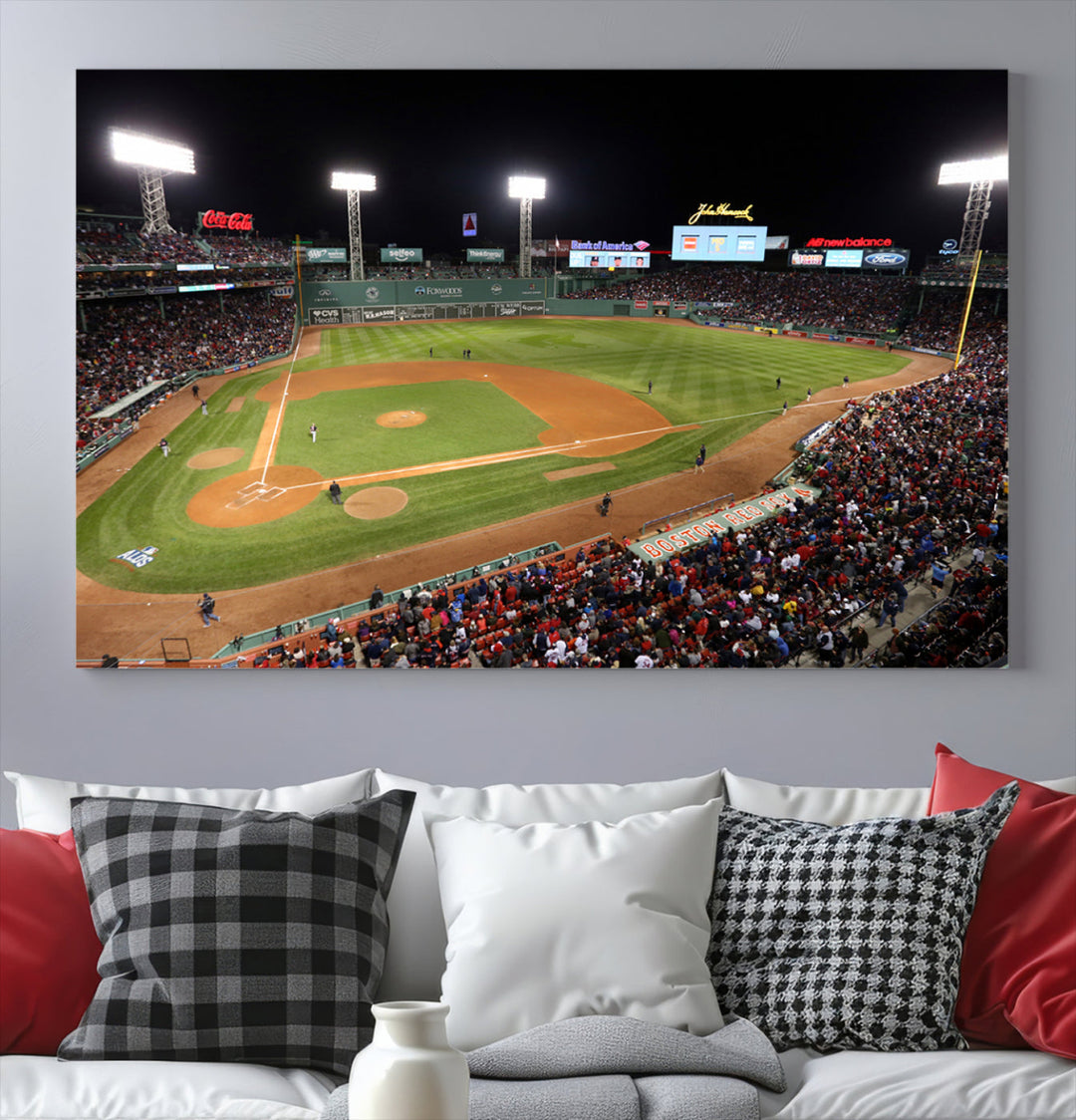 Fenway Park Boston Red Sox Baseball Stadium Wall Art Canvas Print for Gift Baseball Lover MLB Wall Art College Dorm Wall Decor Baseball Gift