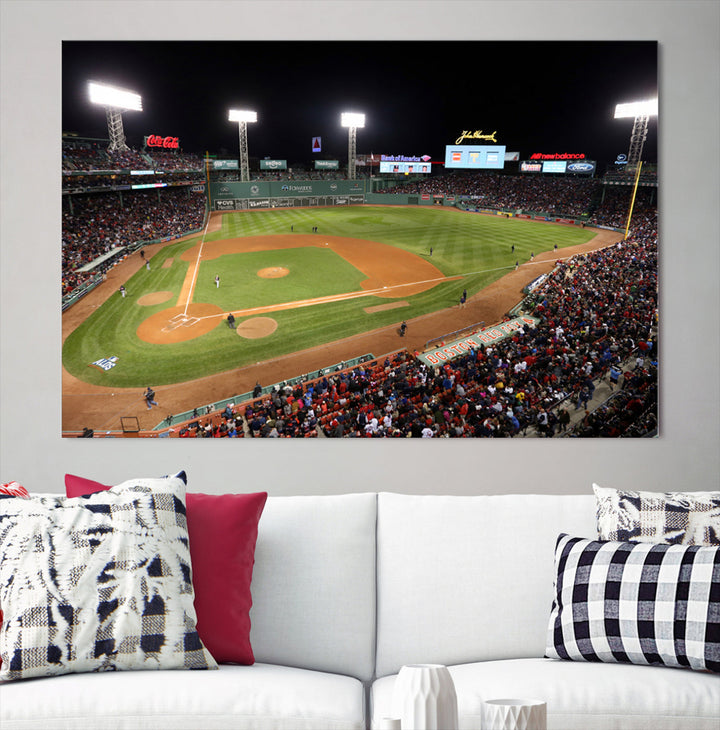 Fenway Park Boston Red Sox Baseball Stadium Wall Art Canvas Print for Gift Baseball Lover MLB Wall Art College Dorm Wall Decor Baseball Gift