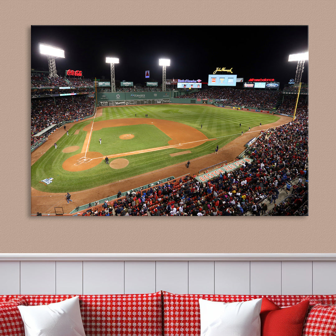 Fenway Park Boston Red Sox Baseball Stadium Wall Art Canvas Print for Gift Baseball Lover MLB Wall Art College Dorm Wall Decor Baseball Gift