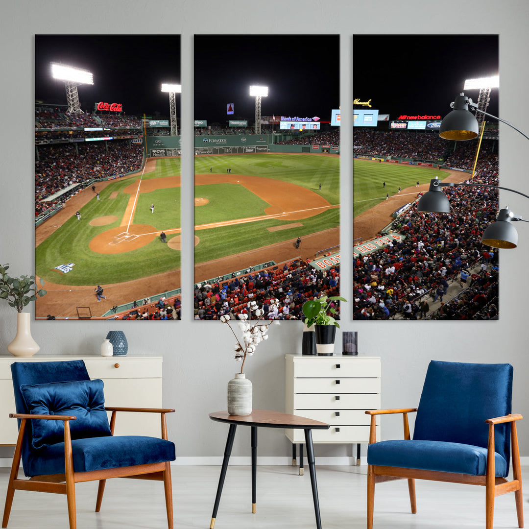 Fenway Park Boston Red Sox Baseball Stadium Wall Art Canvas Print for Gift Baseball Lover MLB Wall Art College Dorm Wall Decor Baseball Gift