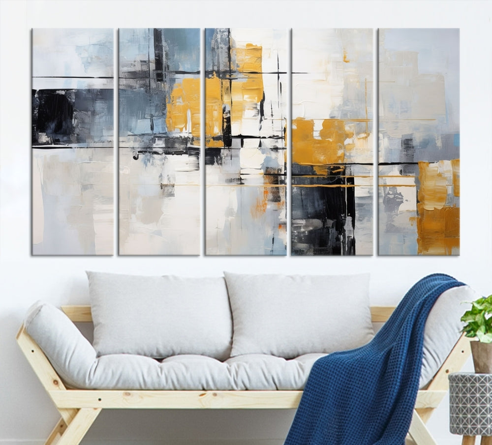 Fine Abstract Painting on Original Canvas, Large Wall Art Canvas Print, Set of Living Room Wall Decor