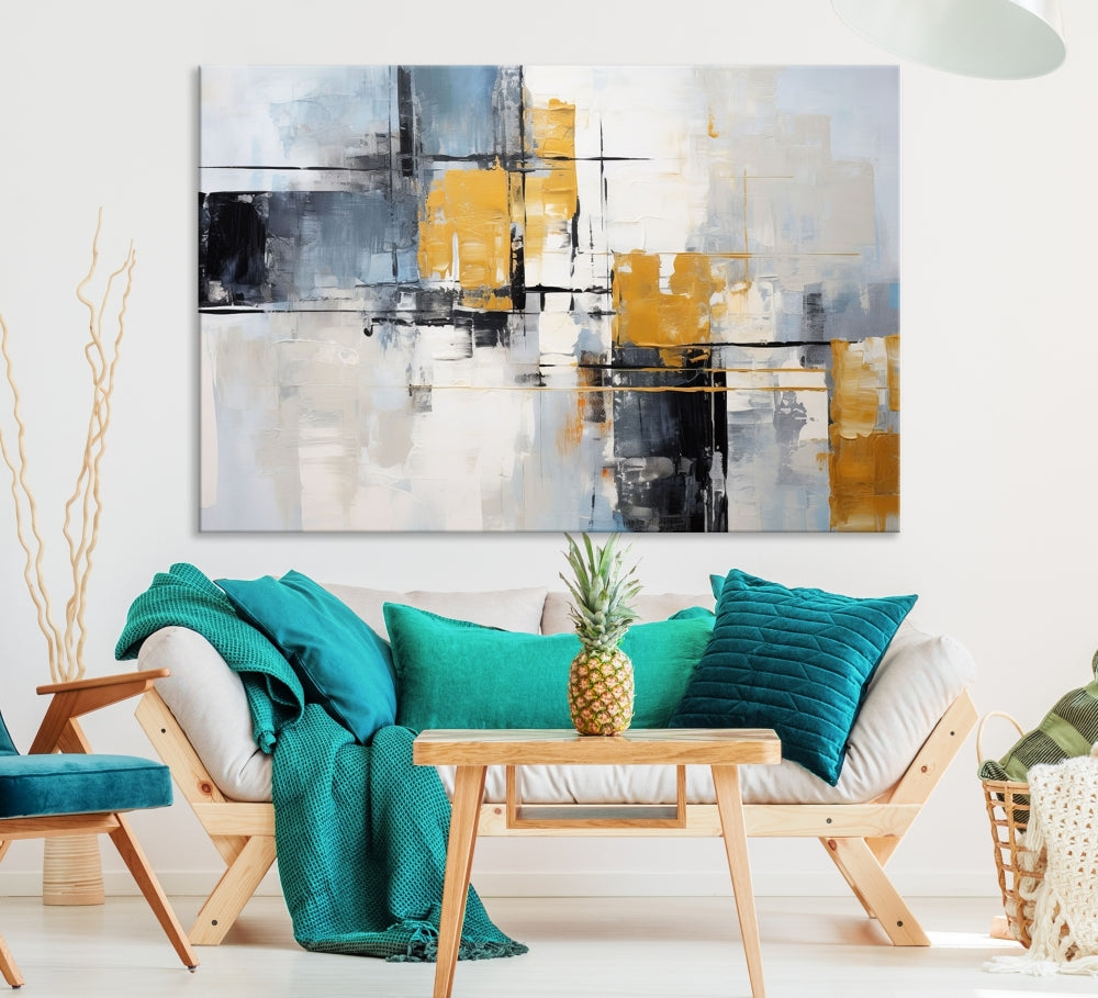 Fine Abstract Painting on Original Canvas, Large Wall Art Canvas Print, Set of Living Room Wall Decor