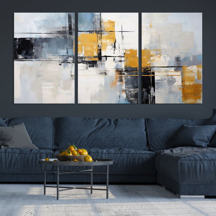 Fine Abstract Painting on Original Canvas, Large Wall Art Canvas Print, Set of Living Room Wall Decor