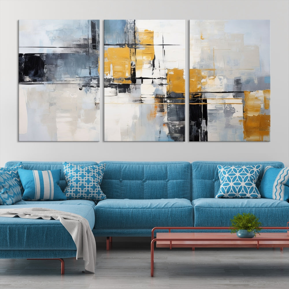 Fine Abstract Painting on Original Canvas, Large Wall Art Canvas Print, Set of Living Room Wall Decor