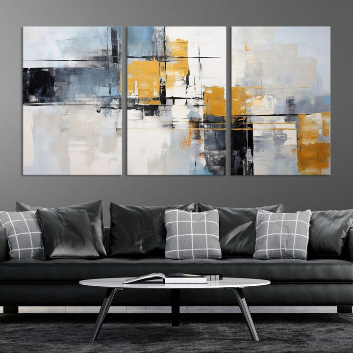 Fine Abstract Painting on Original Canvas, Large Wall Art Canvas Print, Set of Living Room Wall Decor