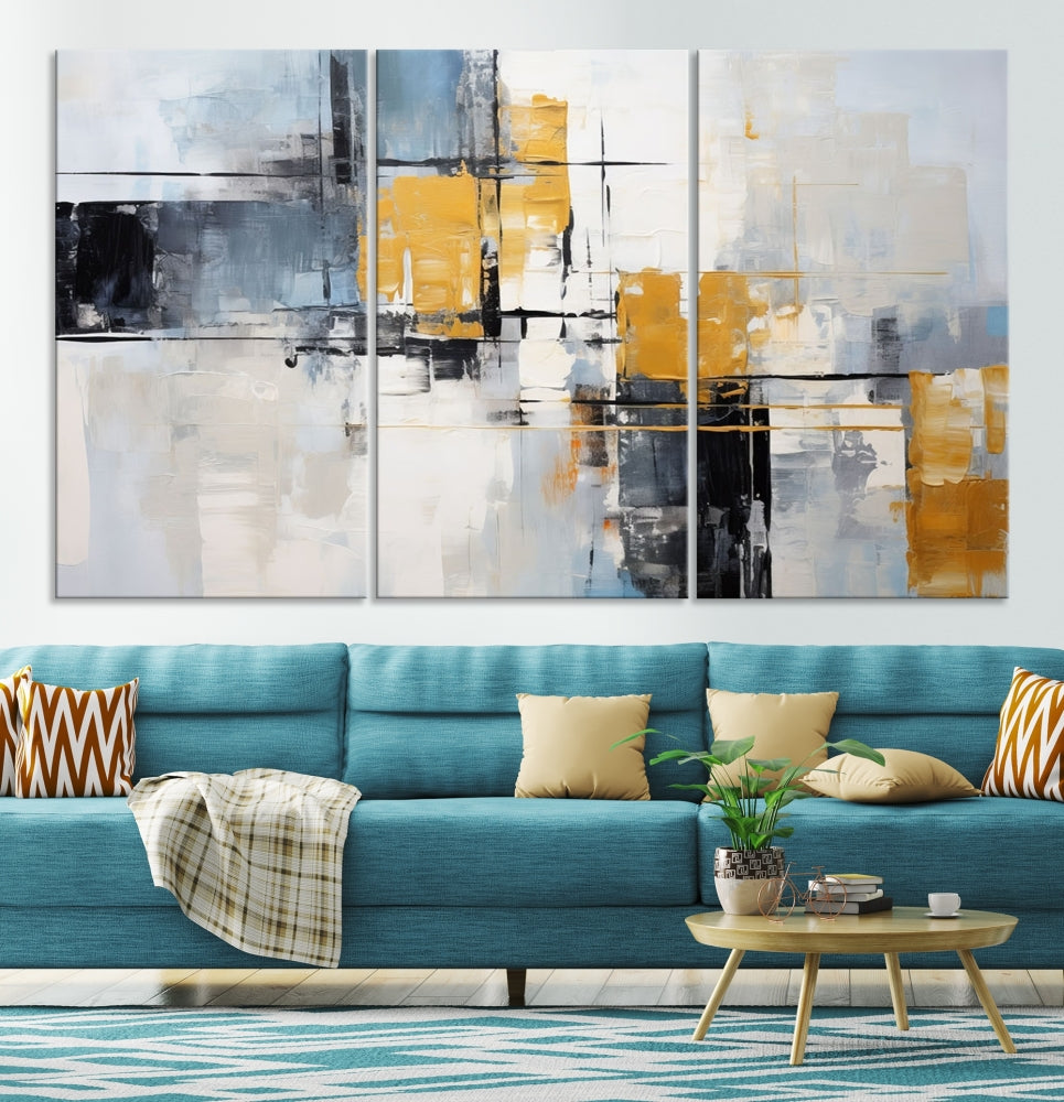 Fine Abstract Painting on Original Canvas, Large Wall Art Canvas Print, Set of Living Room Wall Decor