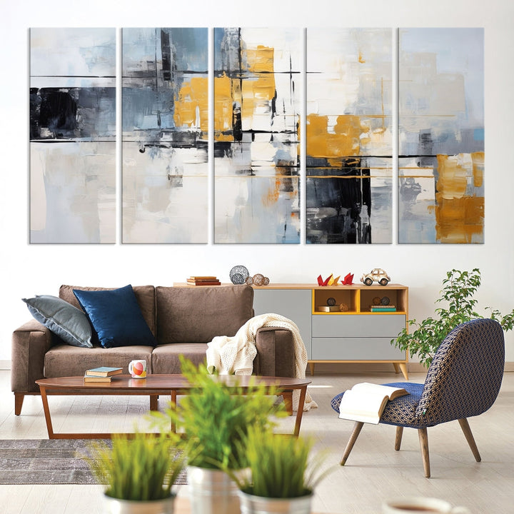 Fine Abstract Painting on Original Canvas, Large Wall Art Canvas Print, Set of Living Room Wall Decor