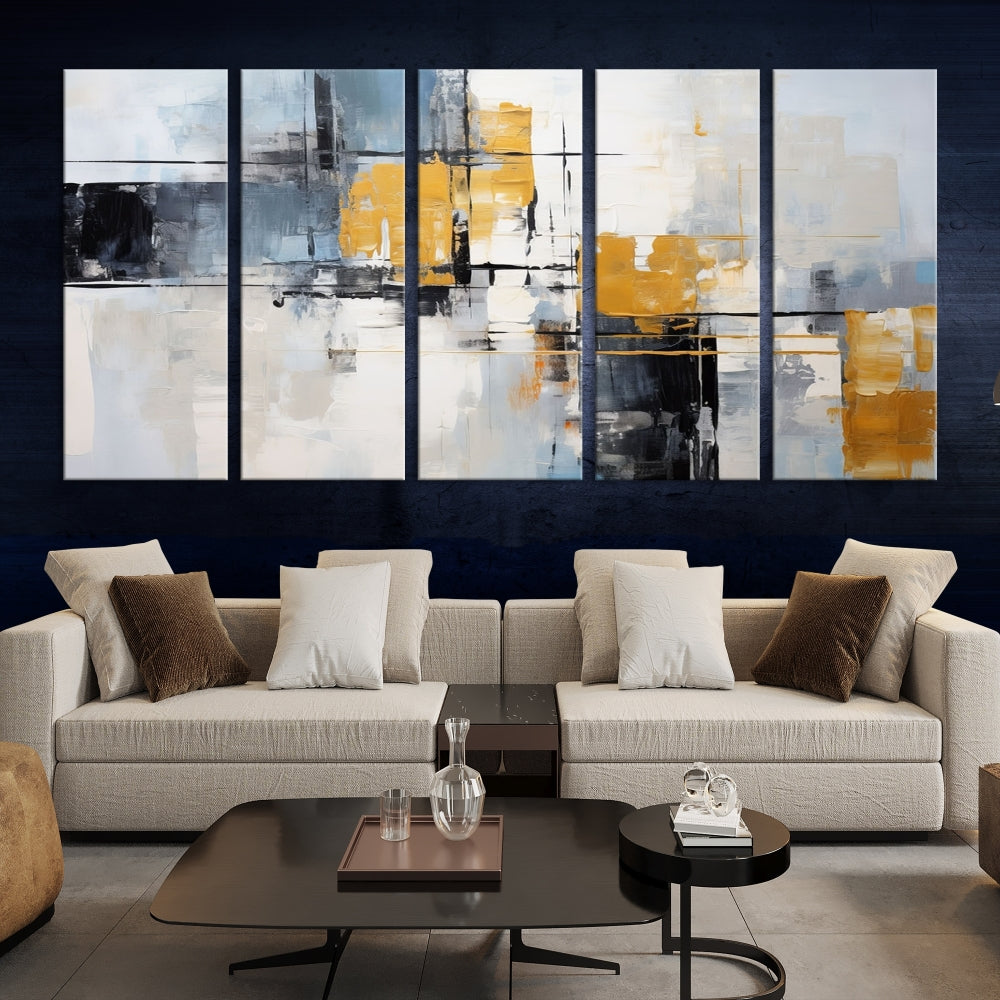 Fine Abstract Painting on Original Canvas, Large Wall Art Canvas Print, Set of Living Room Wall Decor