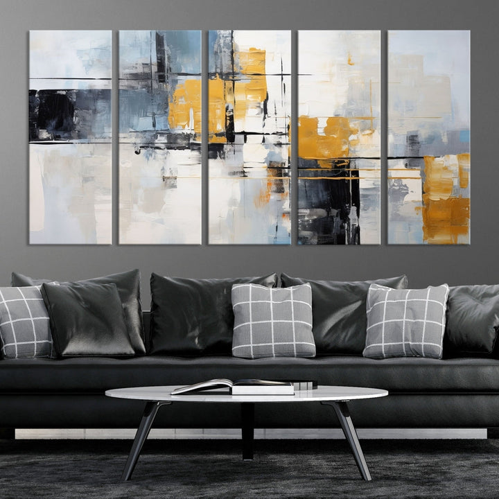 Fine Abstract Painting on Original Canvas, Large Wall Art Canvas Print, Set of Living Room Wall Decor