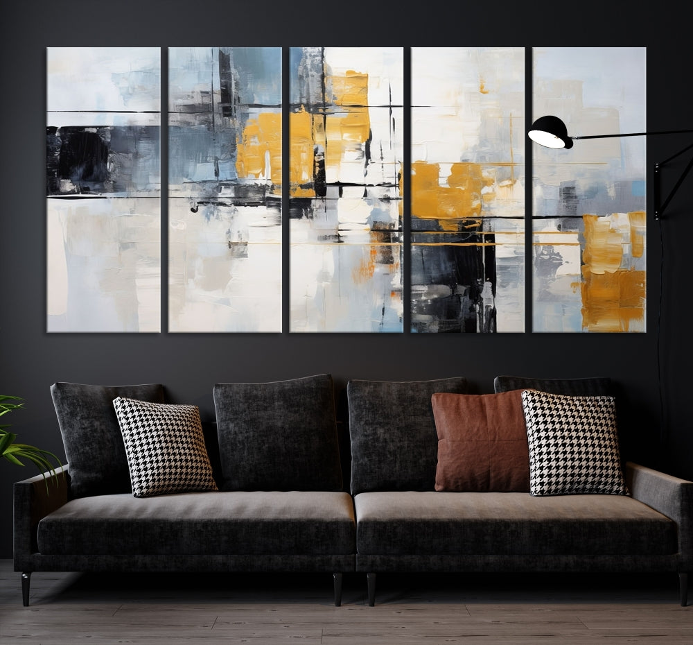 Fine Abstract Painting on Original Canvas, Large Wall Art Canvas Print, Set of Living Room Wall Decor