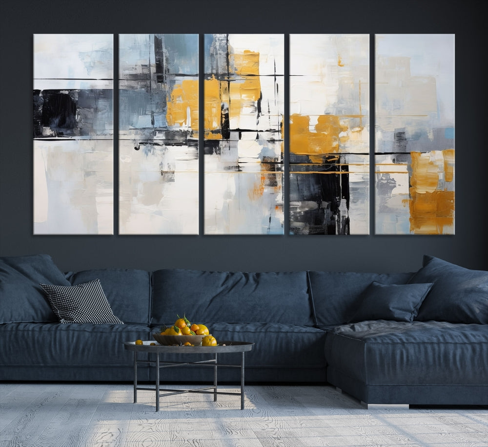 Fine Abstract Painting on Original Canvas, Large Wall Art Canvas Print, Set of Living Room Wall Decor