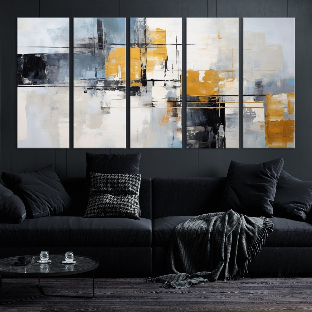 Fine Abstract Painting on Original Canvas, Large Wall Art Canvas Print, Set of Living Room Wall Decor