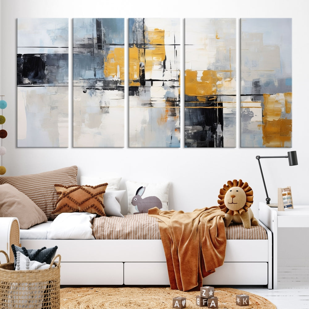 Fine Abstract Painting on Original Canvas, Large Wall Art Canvas Print, Set of Living Room Wall Decor