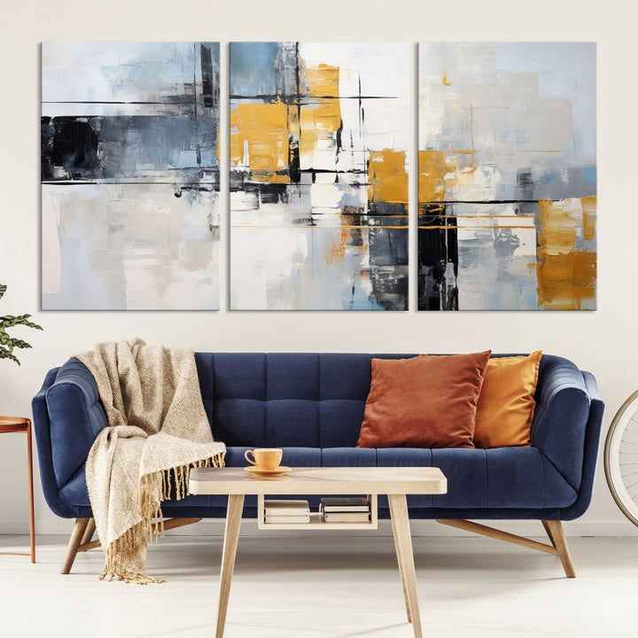 Fine Abstract Painting on Original Canvas, Large Wall Art Canvas Print, Set of Living Room Wall Decor