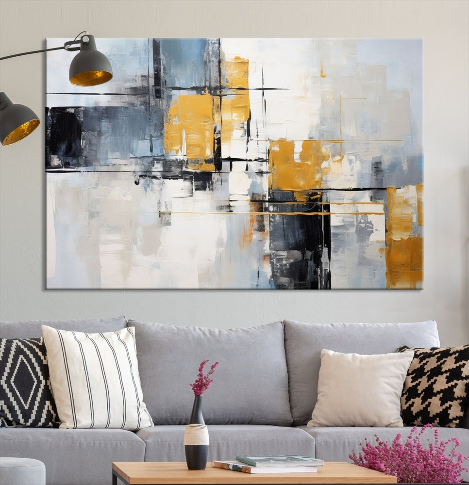 Fine Abstract Painting on Original Canvas, Large Wall Art Canvas Print, Set of Living Room Wall Decor