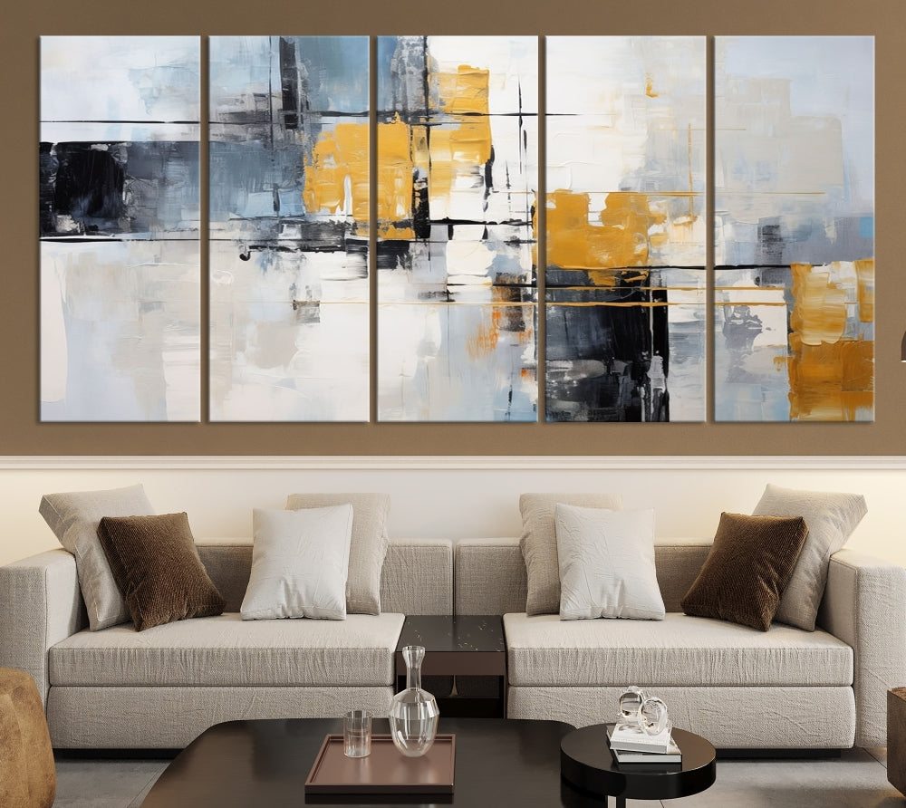 Fine Abstract Painting on Original Canvas, Large Wall Art Canvas Print, Set of Living Room Wall Decor