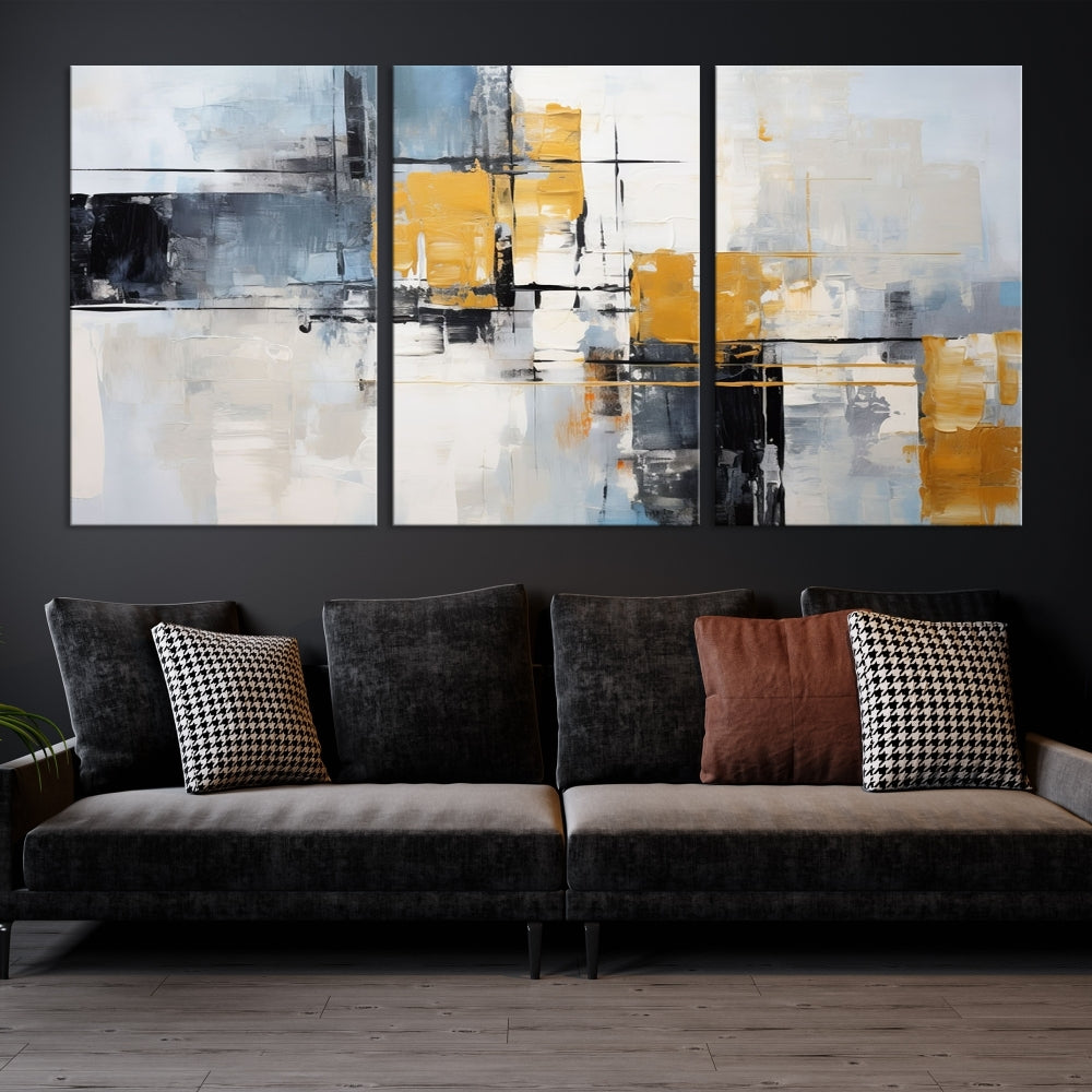 Fine Abstract Painting on Original Canvas, Large Wall Art Canvas Print, Set of Living Room Wall Decor