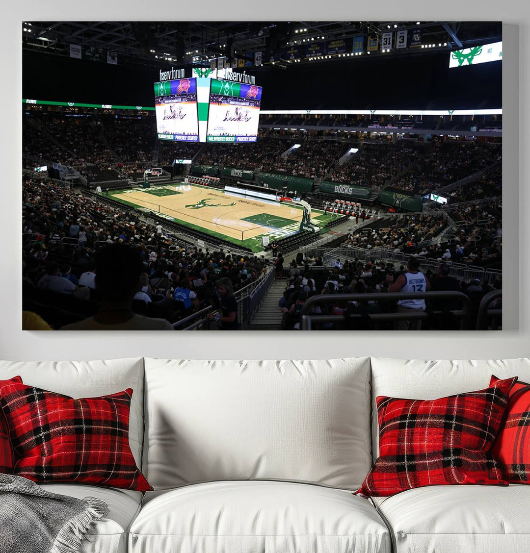 Fiserv Forum Wall Art Print Milwaukee Bucks Stadium Wall Art Canvas Print, NBA Basketball Play Game Wall Art Print, Basketball Lover Gift