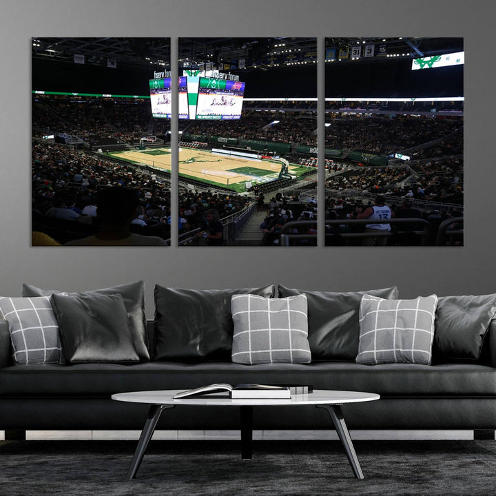 Fiserv Forum Wall Art Print Milwaukee Bucks Stadium Wall Art Canvas Print, NBA Basketball Play Game Wall Art Print, Basketball Lover Gift