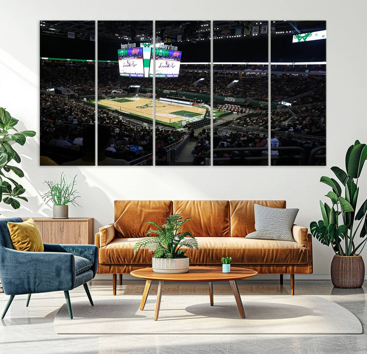 Fiserv Forum Wall Art Print Milwaukee Bucks Stadium Wall Art Canvas Print, NBA Basketball Play Game Wall Art Print, Basketball Lover Gift