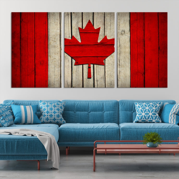 Flag of Canada Giclee Canvas Canadian Flag Maple Leaf Large Wall Art Print