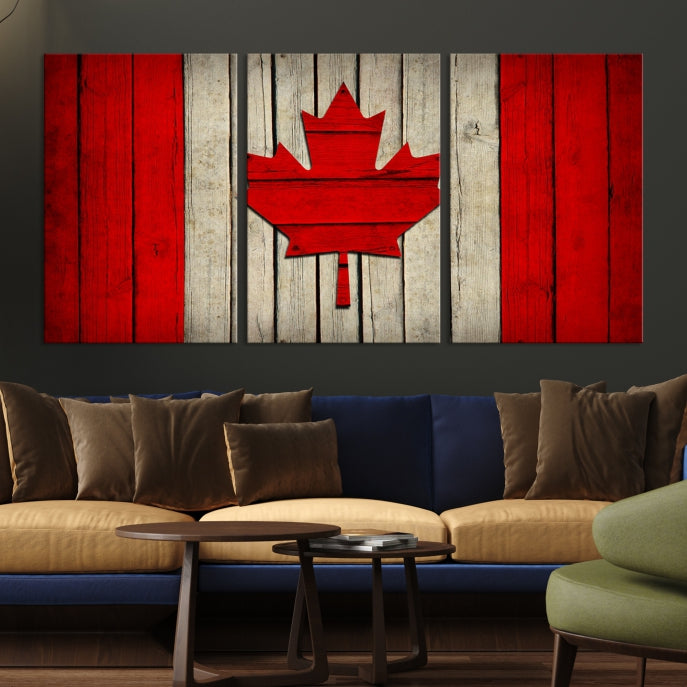 Flag of Canada Giclee Canvas Canadian Flag Maple Leaf Large Wall Art Print