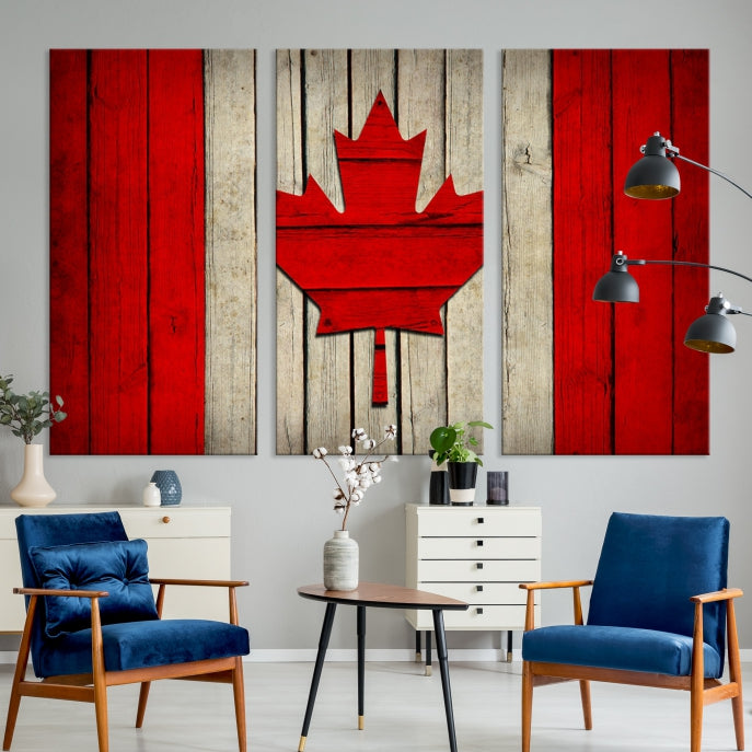 Flag of Canada Giclee Canvas Canadian Flag Maple Leaf Large Wall Art Print