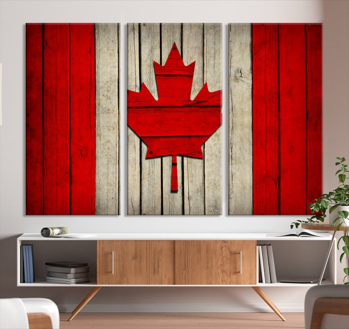 Flag of Canada Giclee Canvas Canadian Flag Maple Leaf Large Wall Art Print