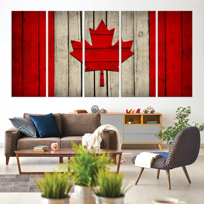 Flag of Canada Giclee Canvas Canadian Flag Maple Leaf Large Wall Art Print