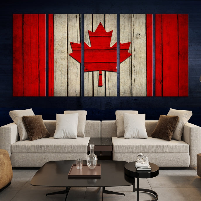 Flag of Canada Giclee Canvas Canadian Flag Maple Leaf Large Wall Art Print