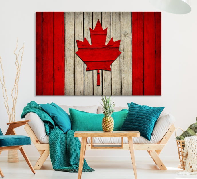 Flag of Canada Giclee Canvas Canadian Flag Maple Leaf Large Wall Art Print