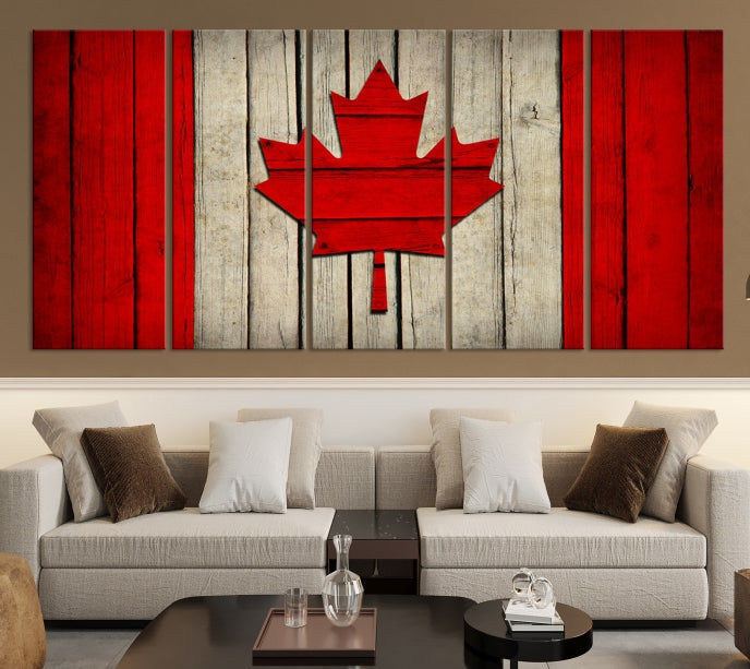 Flag of Canada Giclee Canvas Canadian Flag Maple Leaf Large Wall Art Print